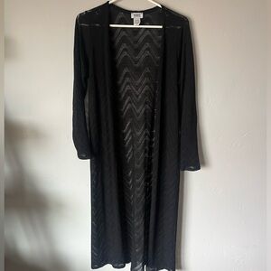 Vintage America Black Sheer Duster Cardigan